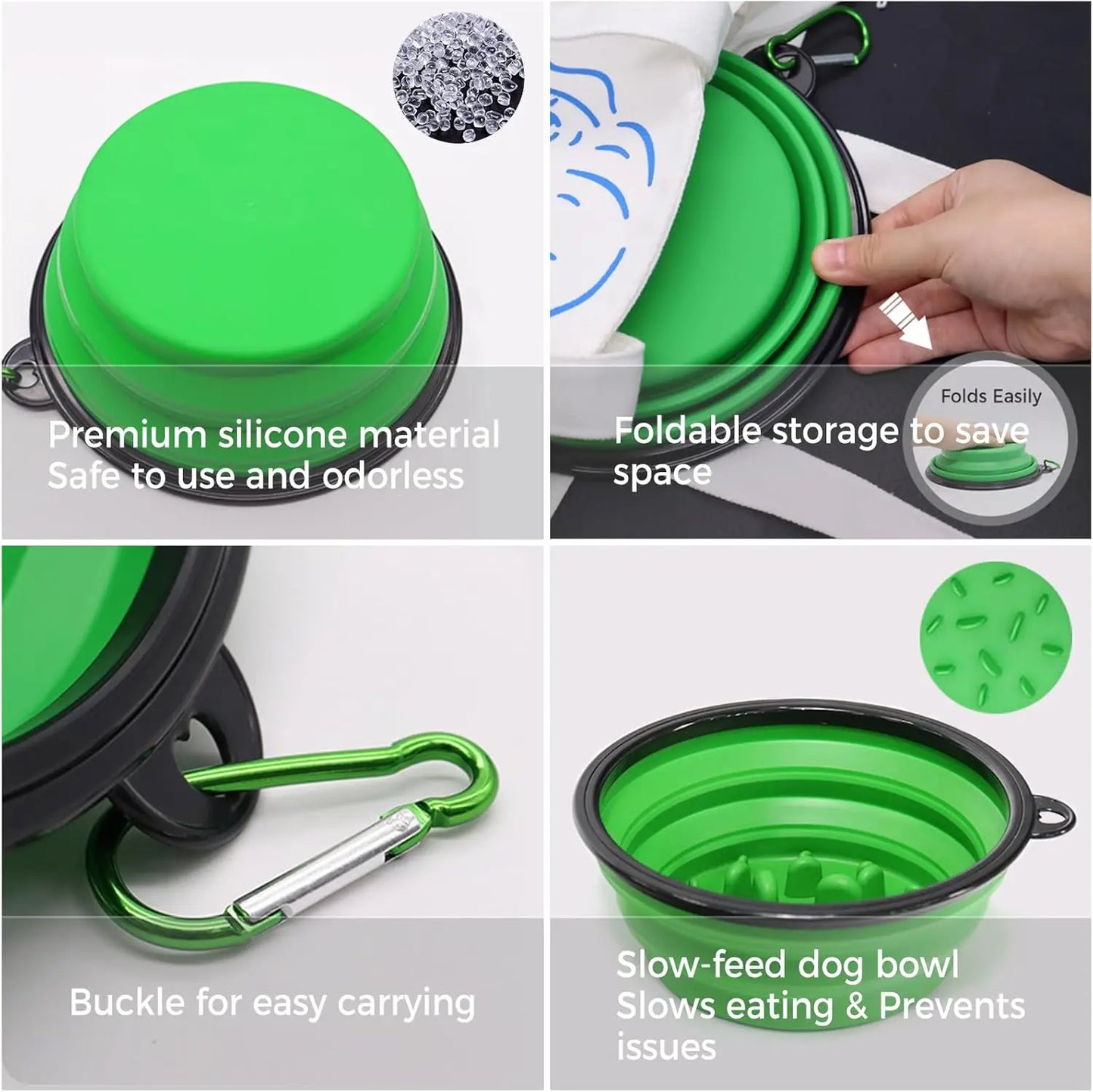 Collapsible Travel Slow Feeder Bowl