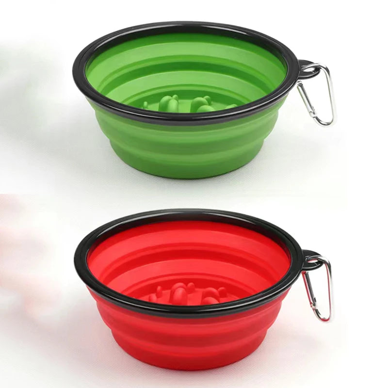 Collapsible Travel Slow Feeder Bowl