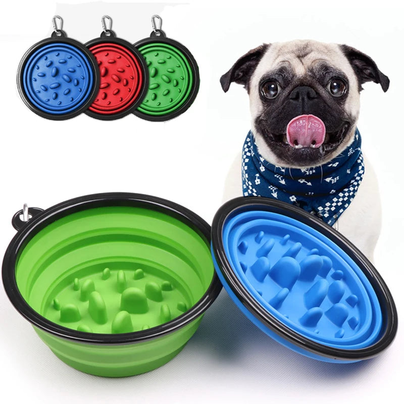 Collapsible Travel Slow Feeder Bowl