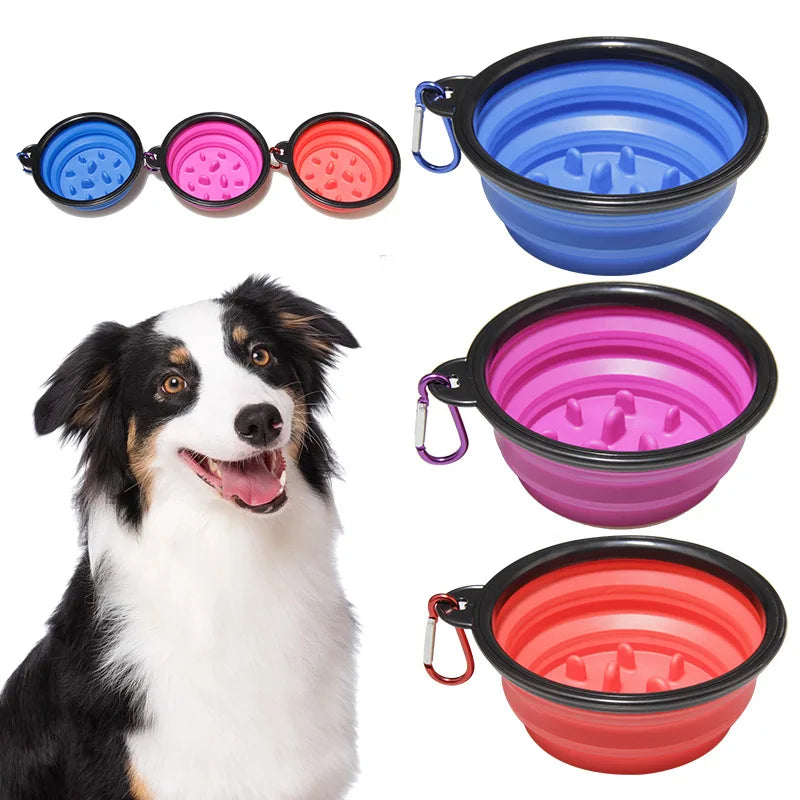 Collapsible Travel Slow Feeder Bowl