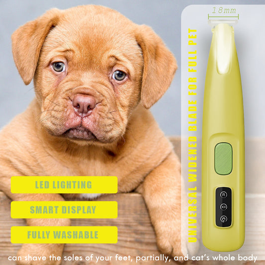 Dog Paw Trimmer with LED Light – Waterproof & Rechargeable
